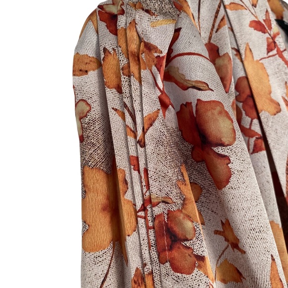 Marciano Fall Leaves Pattern Satiny Bodysuit - Size M - Picture 10 of 15